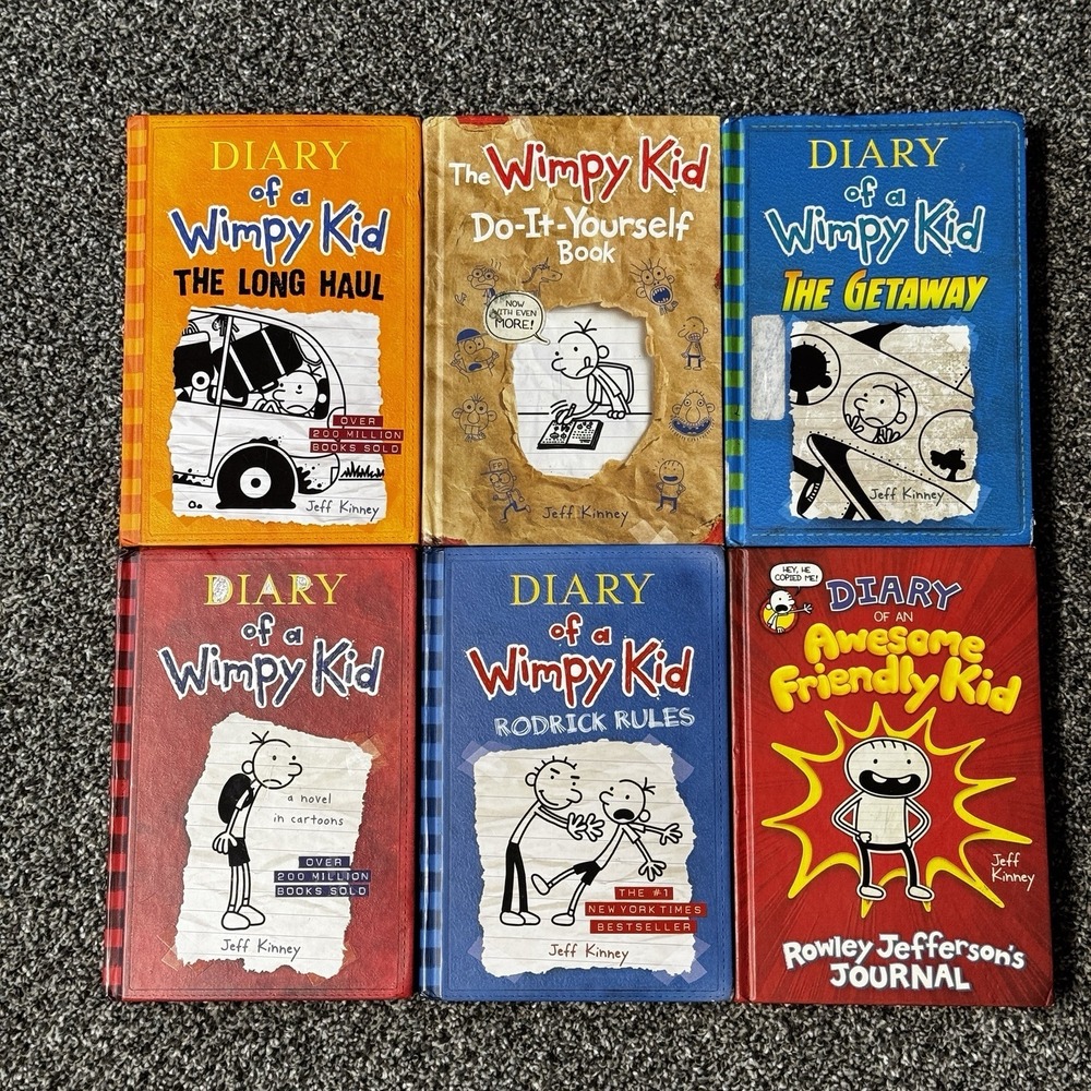 Diary of a Wimpy Kid Jeff Kinney Mixed Book Set Lot 6 books